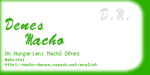 denes macho business card