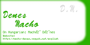 denes macho business card